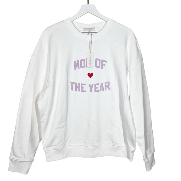 Favorite Daughter Mom of the Year Cotton Crewneck Sweatshirt Small White - Picture 1 of 11